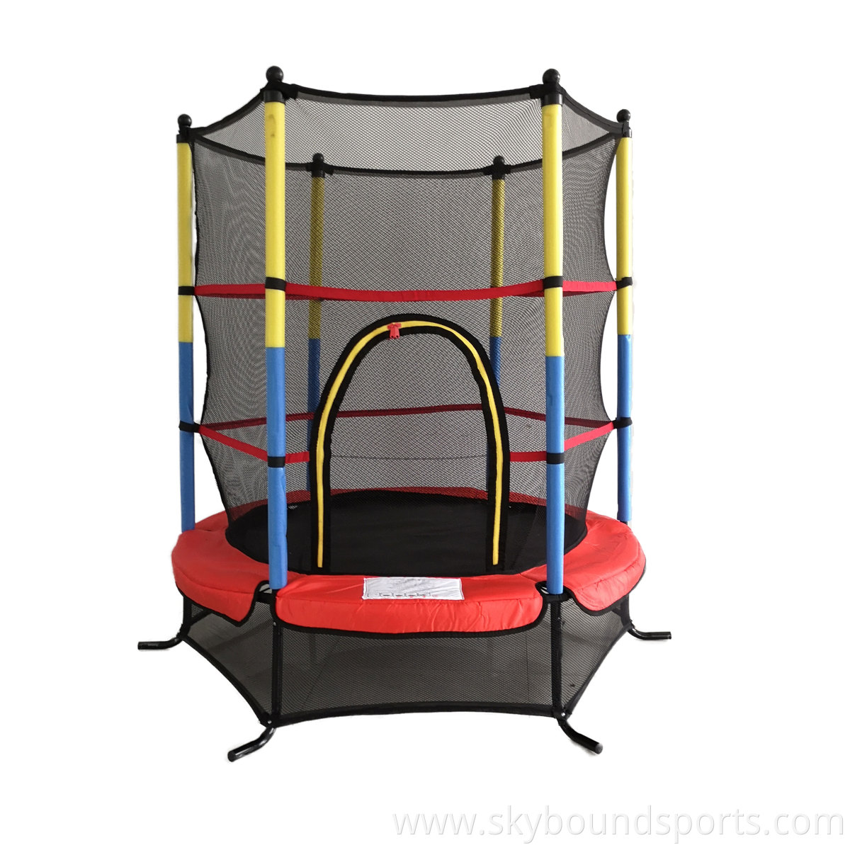 Children's Indoor Trampoline Jumper 140 cm Edge Cover Padded Poles, Rubber Rope Suspension Safety Net